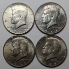 Kennedy Half Dollars 4 Different Dates AU