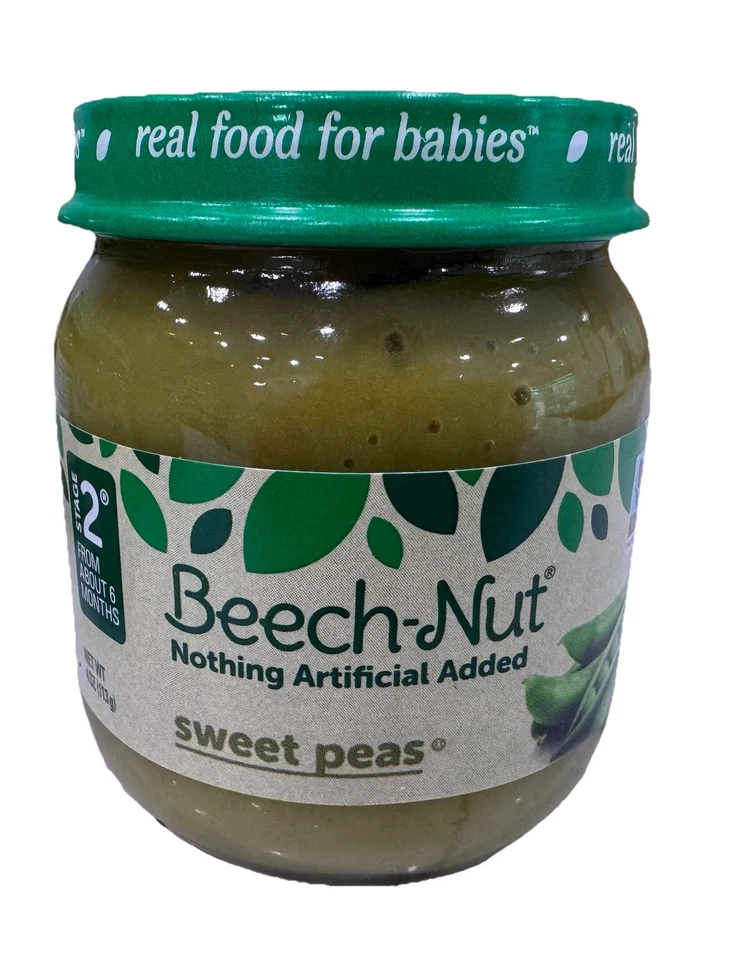 Comida para bebés de haya y nuez guisantes dulces etapa 2 - 10 paquetes (12 frascos en total) sin OGM Foto 2 de 4