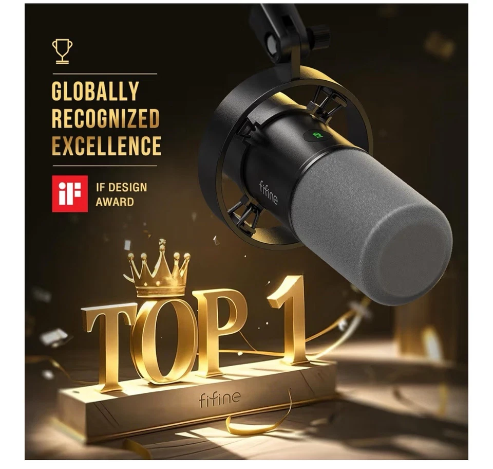 Podcast Microphone Kit, USB/XLR Dynamic Microphone with Boom Arm - Image 2 of 4