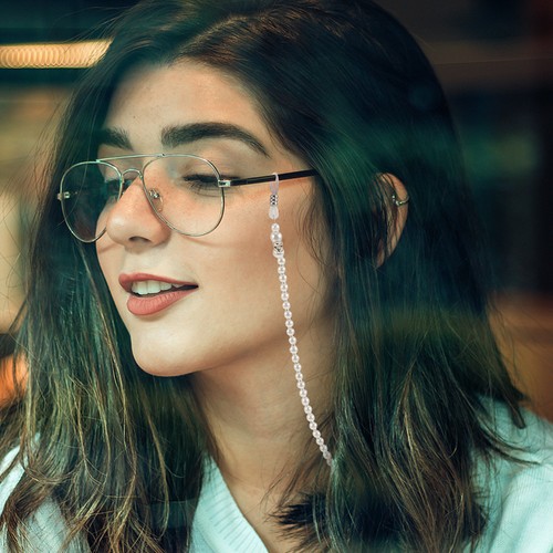 Cadenas de gafas de cadena de perlas de imitación de 4 piezas para mujeres niñas - Imagen 2 de 12