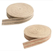 Upholstery Webbing Jute Black/Red Stripe 2" Width 33 Yards 11 lbs Heavy Duty