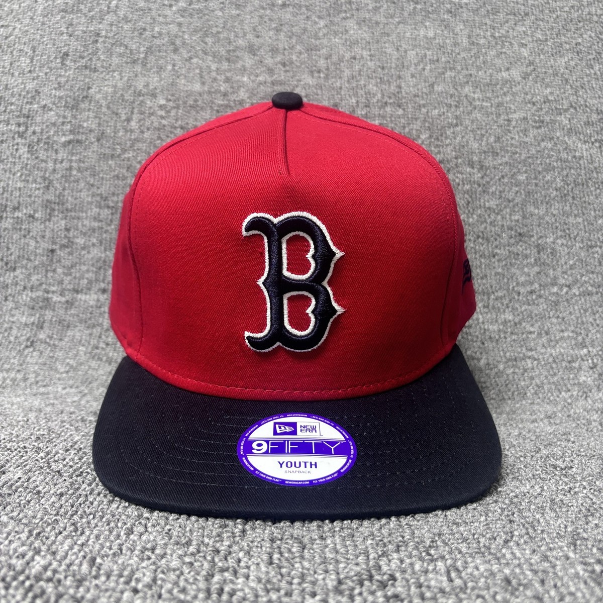 New Era 9FIFTY Youth Boston Red Sox Snapback Hat Red Navy Boston Underbrim