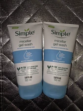Simple Water Boost Micellar Facial Gel Wash - 150ml, 5 oz Lot Of 2