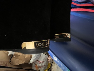 LOUIS VUITTON GOLD ENGRAVED LOGO SILHOUETTE BLACK SUEDE SEXY CLUB WEDGE BOOTS 38