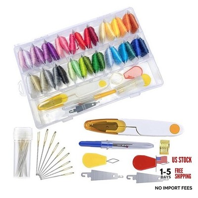 Embroidery Floss Kit with Storage Box 36 Colors Stitching 36 Color（53 Pcs）