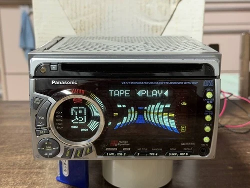 Rare Panasonic CQ-VX777D 2DIN CD Cassette Deck Tested Working Audio Car Stereo