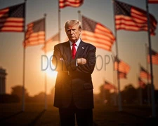 Donald  Trump American Flag AI Generated Photo MAGA President, USA 8X10 Print