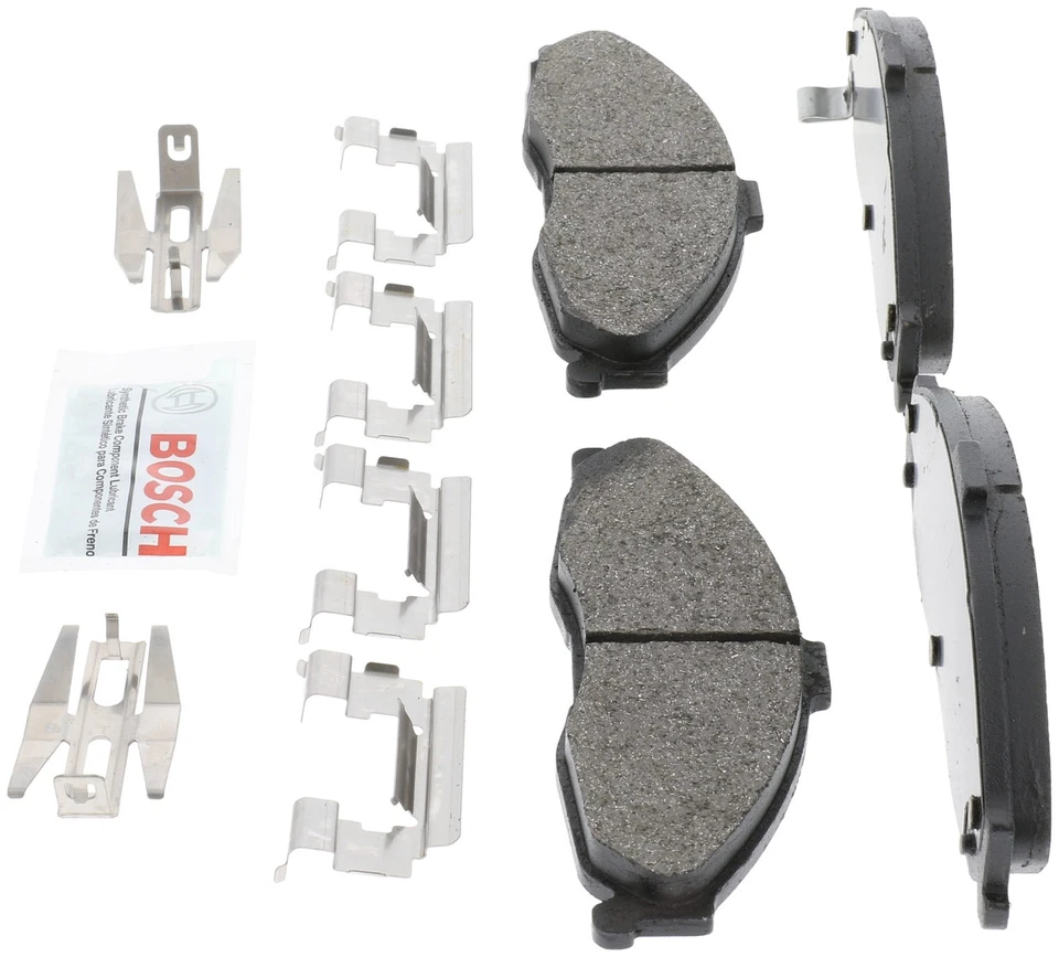 Juego de pastillas de freno de disco delanteras Bosch BE749H para 98-04 Chevrolet Camaro Pontiac Foto 4 de 4