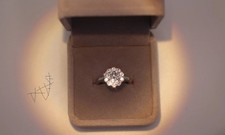 9ct White Gold Round Diamond Solitaire Engagement Ring, Size E 1/2