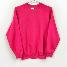 Vintage Pink Crewneck Sweatshirt Womens Small Fruit Of The Loom Raglan USA Made