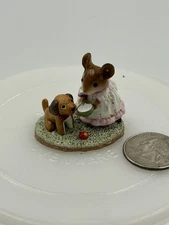 Wee Forest Folk Doggie's Dish in Lavender Nightie Retired in 2016