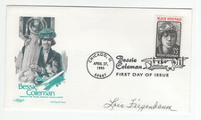 Lois Feigenbaum Signed First Day Cover FDC / Autographed Noted Aviator