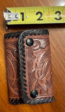 Vintage Prawdziwa skóra Etui na klucze 6 haczyków Trifold Portfel Hecho en Meksyk Koń