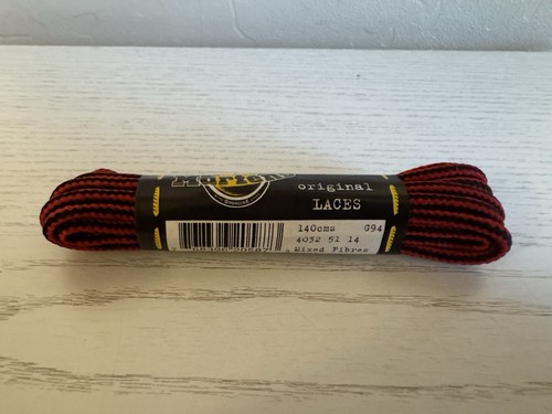 Dr Martens Original Black And Red Round 140cm 8-10 Hole Boot Laces - Brand New - Picture 1 of 5