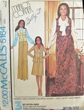 VTG McCalls 5164 Marlos Corner Misses 6-10 Jacket Vest Skirt WIDE Pants Pattern