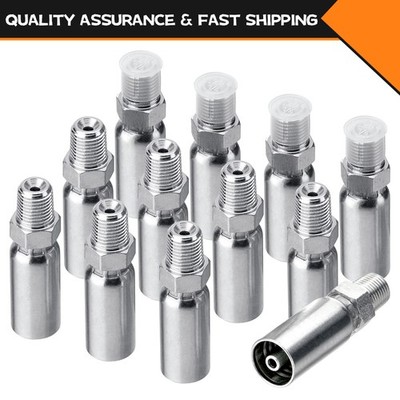 12 x 1/4'' Hydraulic Hose Fittings, 1/4'' I.D. Hose x 1/4'' NPTF Male with Cover US