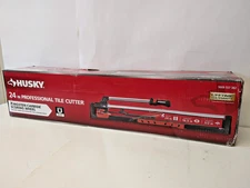 Husky 24in Tile Cutter with Tungsten Carbide Blade and Adjustable Gauge