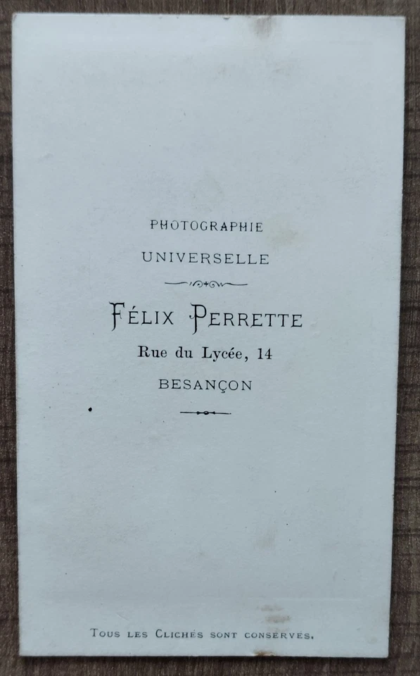 CDV post-mortem ? Fillette. Felix Perrette Besançon. Photo ancienne enfant - Photo 3/3