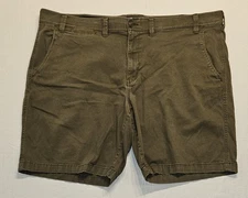 The Foundry Supply Co Size 50 Olive Green Chino Shorts Young Mans Stretch Mens