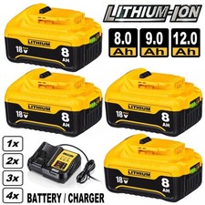 18V Battery 8.0AH/9.0AH/12AH for Dewalt DCB184 DCB182 DCB180 DCB201 LITHIUM-ION