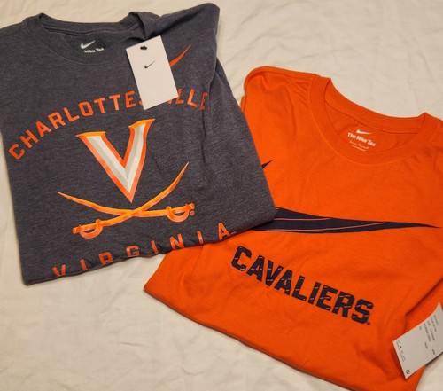Nike Virginia Cavaliers L Tee Short Sleeve Shirt Swoosh Clothes Navy Orange