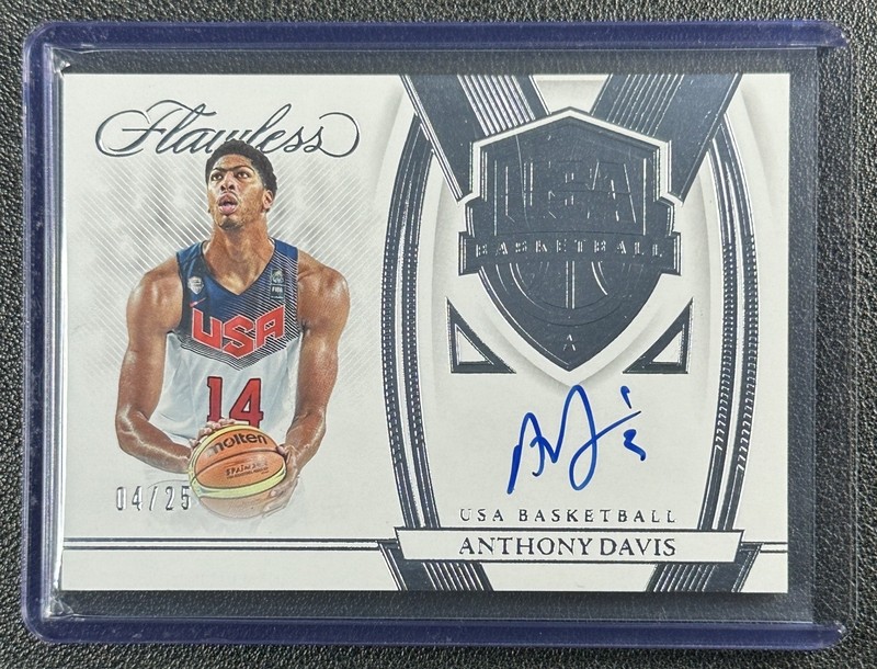 ANTHONY DAVIS 2021-22 PANINI FLAWLESS #USA-ADL USA BASKETBALL AUTO 4/25