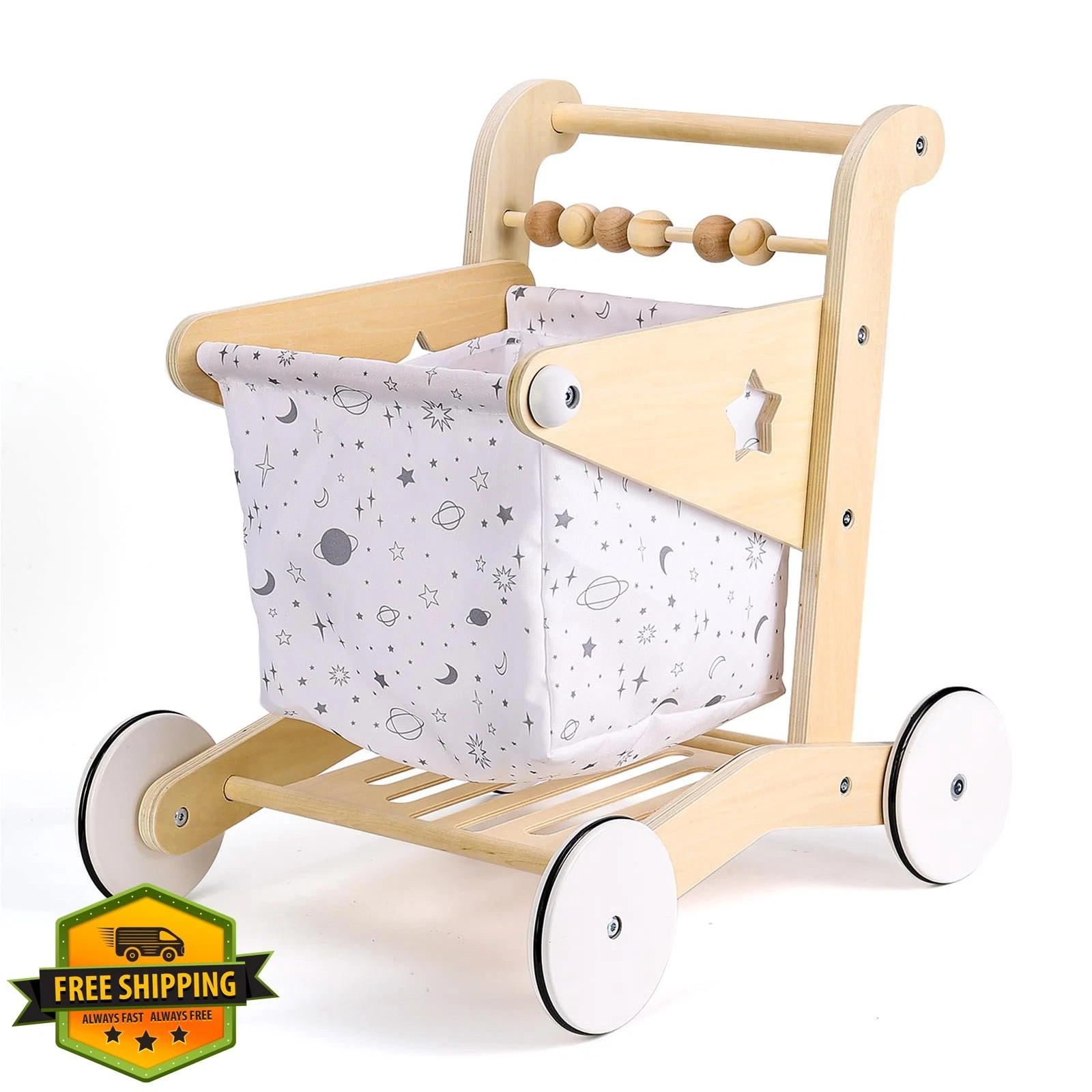 Woodtoe Wooden Baby Shopping Walker