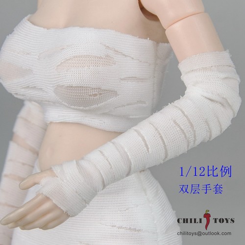 1/12 CHILI TOYS Bandage Tube top gloves Joint Leg cover hollow top Clothes Toys - Picture 11 of 20