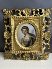 Antique Hand Painted Porcelain Portrait Painting
