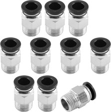 10Pcs Male Straight Push to Connect Fittings 8Mm Tube OD X 1/4 Inch NPT Thread,