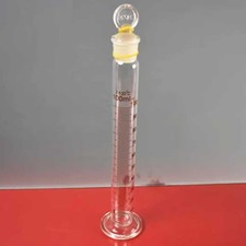 100ml Transparent Graduated Measuring Cylinder w/ Stopper Laboratory Glassware