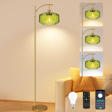 Arc Floor Lamps for Living Room Bedroom,Gold Floor Lamp with Remote Control  Gl