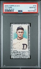 2020 ALLEN & GINTER MINI-BLACK #74 TY COBB PSA 10