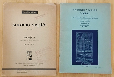 2 Vivaldi Scores Magnificat & Gloria Solo Mixed Chorus Orchestra