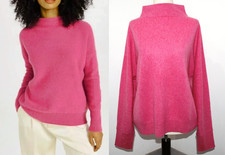 TAHARI 100 Boiled Cashmere Funnel Neck Dolman Sleeve Sweater in Fuchsia sz XL