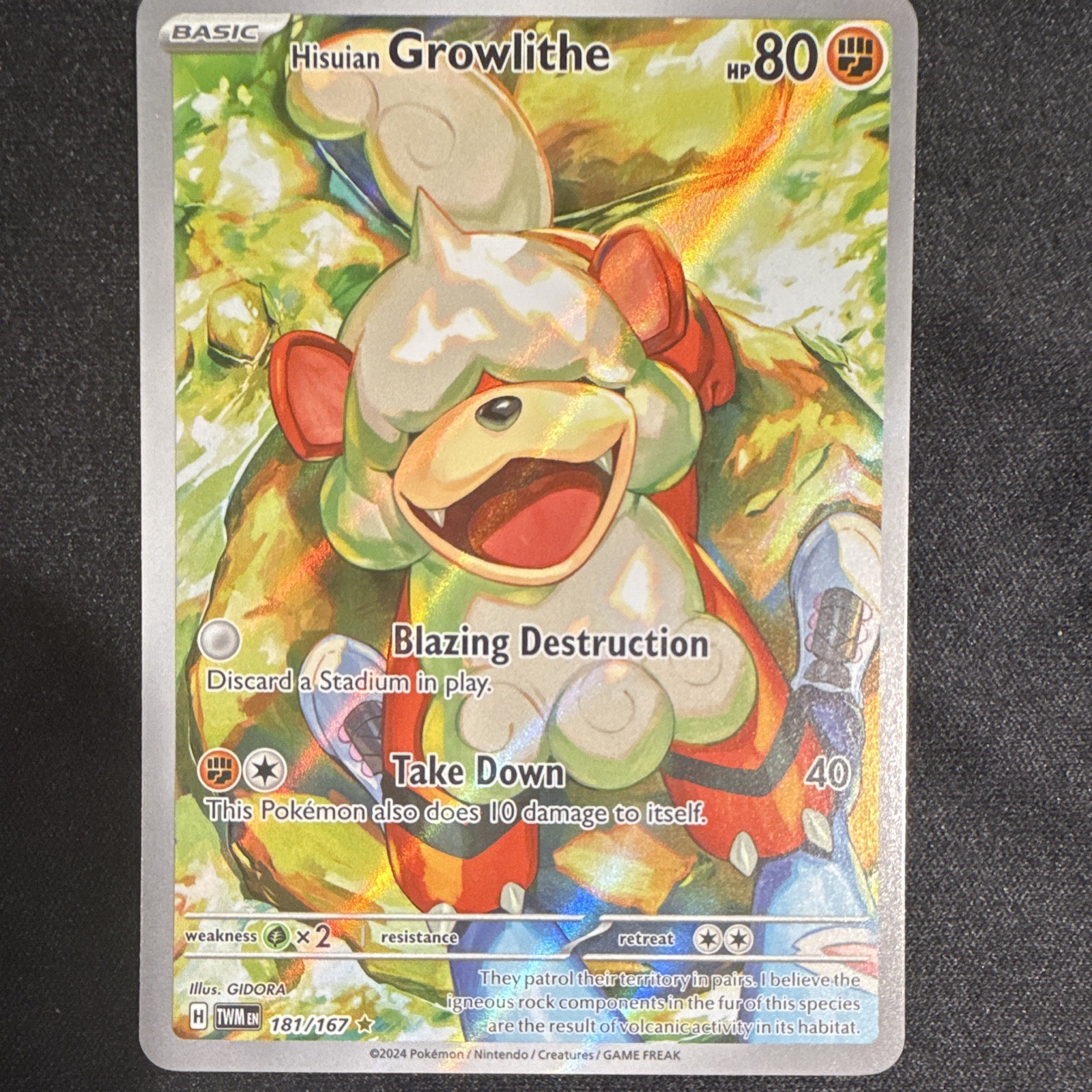 The Pokemon Company Pokemon TCG Hisuian Growlithe 181/167 IR Holo EN 2024