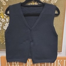 Black Knit Sweater Vest Top - Large No Brand