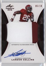 2015 Leaf Trinity Signatures Red 5/10 Landon Collins #PA-LC1 Patch Auto 0m0