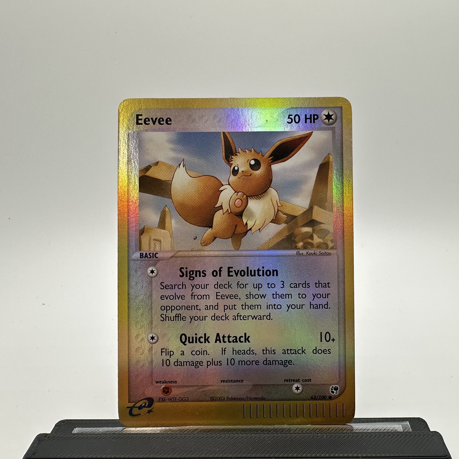 2003 Pokémon Ex Sandstorm 63/100 Eevee Reverse Holo Card NEAR MINT