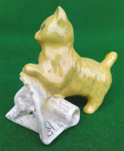 ROYAL DOULTON - GATTINO CON GIORNALE - PEZZO DI PROVA - COLORAZIONE INSOLITA. - Foto 4 di 10