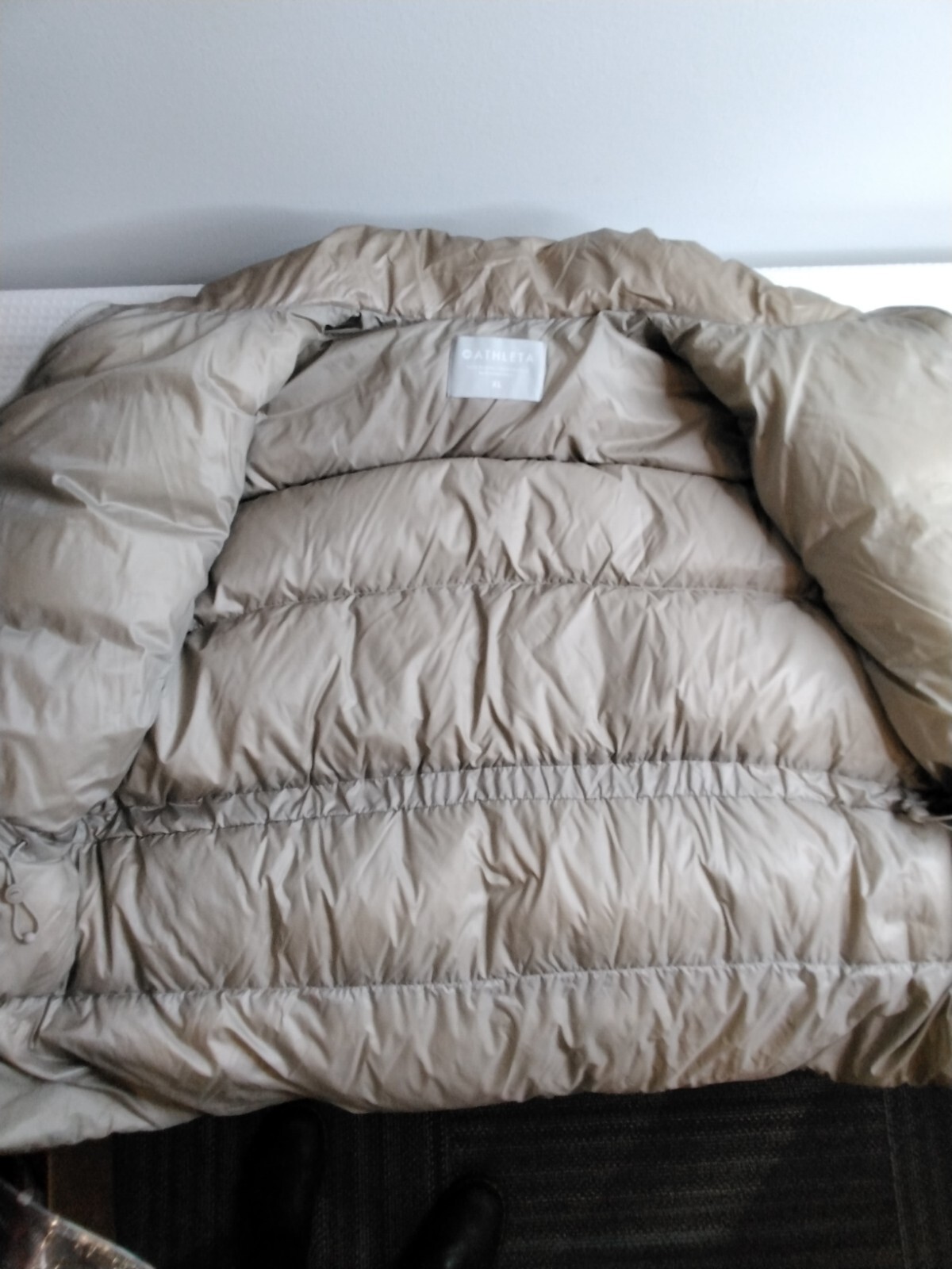 Athleta Beige Goose Down Puffer Jacket Womens Siz… - image 11