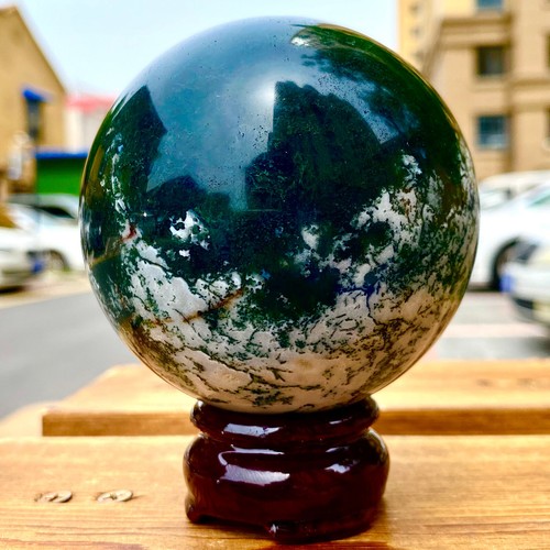 1.59LB Natural Water Grass Agate Ball Quartz Crystal Ball Healing - 第 8/12 張圖片