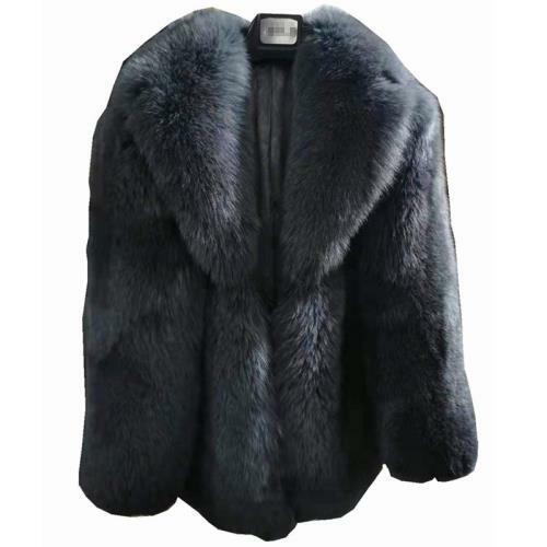 Mens Winter Coat Lapel Faux Fox Fur Furry Parka Long Thicken Jacket Fashion Sz L - Picture 2 of 14