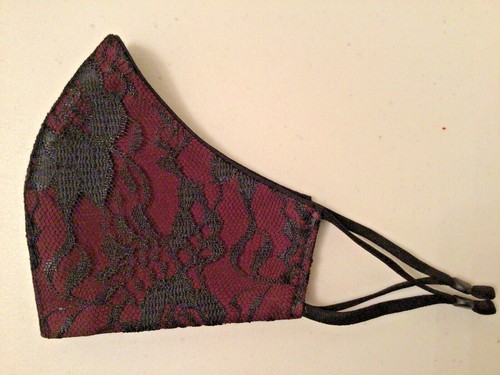 Lace Face Mask Wedding Bridesmaid Bachelorette Fancy Formal Adjustable Washable - Picture 8 of 11