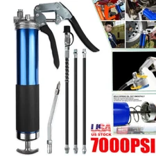 7000PSI Manual Grease Gun Pistol Grip 14Oz Flex Hose Professional Heavy Duty 27"