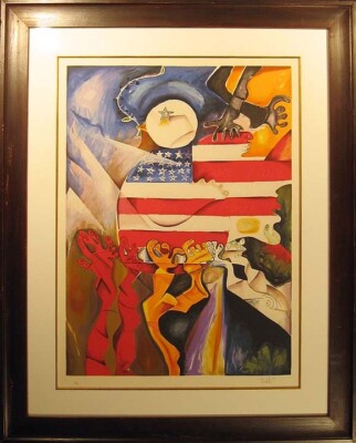 Alexandra Nechita、Luceafarul、希少画集画、新品額装付 Alexandra Nechita 