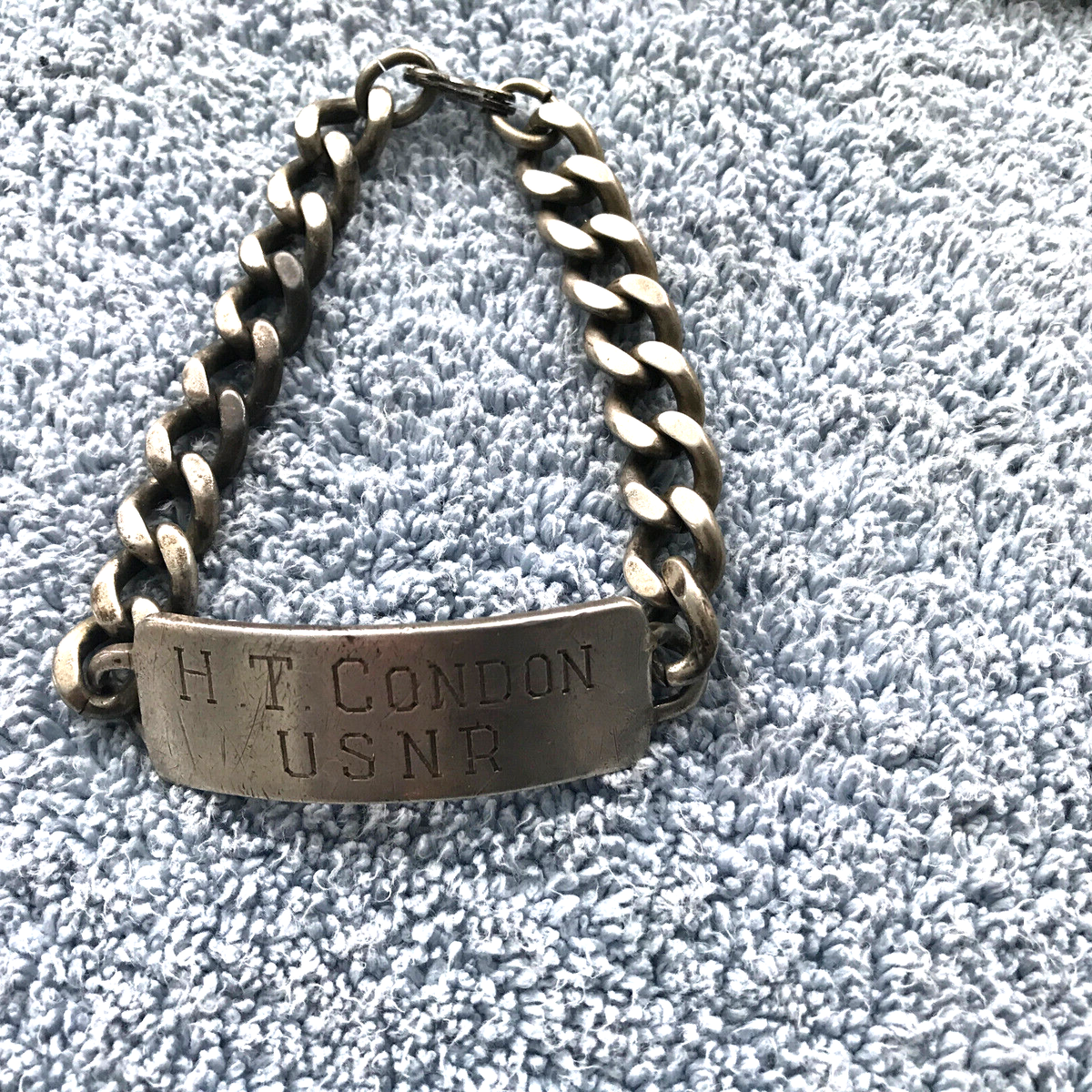 MILITARY U.S.N.R. MENS STERLING SILVER I.D. BRACELET ANSON | eBay