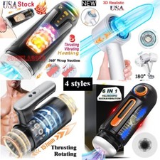 Male Masturbaters Automatic HandsFree Thrusting Cup Rotating Stroker Men Sex Toy