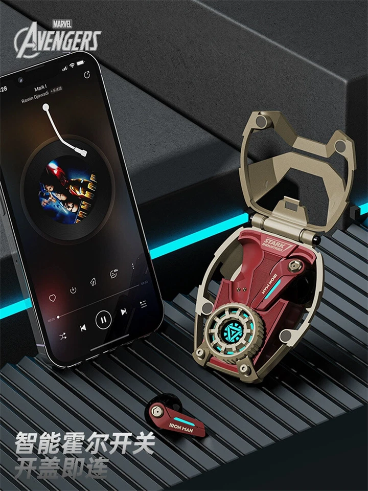 Marvel Avengers Iron Man Arc Reactor Bluetooth 5.3 Auriculares Inalámbricos RGB Foto 4 de 4