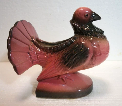 HULL POTTERY PLANTER PIGEON DOVE MOLD #91 1950’S PINK AND GRAY
